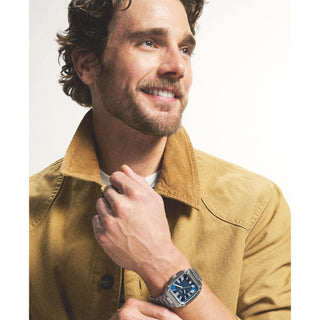 Fossil Crosby Blue Dial Silver Colour Stainless Steel Watch