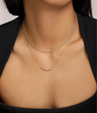 Ania Haie Silver Graduated Bezel-Set Necklace