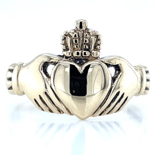Vintage 9ct Yellow Gold Plain Polished Claddagh Ring