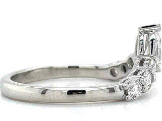 Platinum 0.78ct Laboratory Grown Diamond and Pear Round Ring