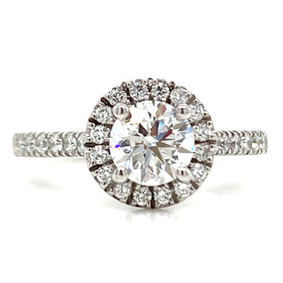 Willow Platinum Round Brilliant Halo Earth Grown Diamond Engagement Ring