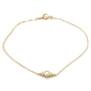 9ct Yellow Gold Bracelet With Small Detailed Cz