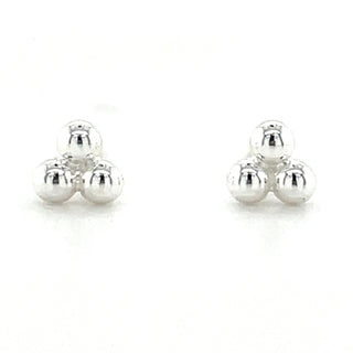 Sterling Silver Triple Ball Earrings