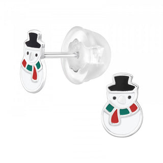 Children’s Sterling Silver Snowman Earrings