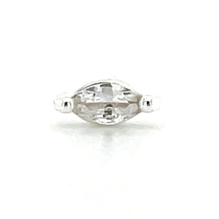 Sterling Silver Marquise Cz Single Ear Stud