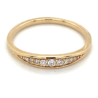 9ct Yellow Gold Pave Tapered Diamond Ring