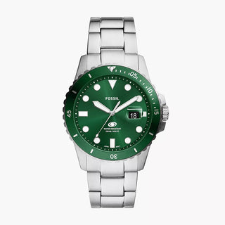 Fossil Blue Dive Three-Hand Date Green Dial Stainless Steel Watch