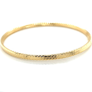 Aura Golden Diamond Cut Textured Bangle