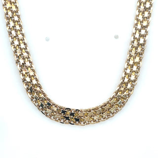 Vintage 9ct Yellow Gold Multi Row Venetian 16” Chain