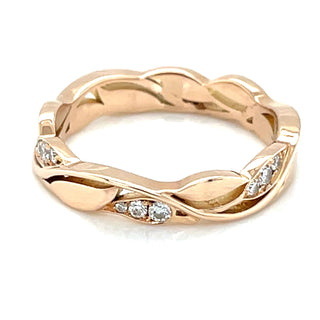 Vintage 18ct Rose Gold Scattered Earth Grown Diamond Ring