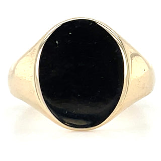 Vintage 9ct Yellow Gold Oval Signet Ring