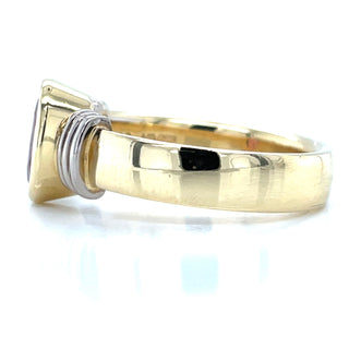 Vintage 18ct Yellow Gold Bezel Set Orange Tourmaline Ring