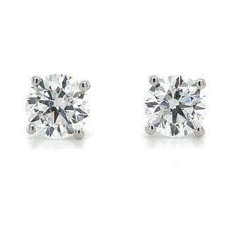 14ct White Gold 1ct Laboratory Grown Round Diamond Earrings