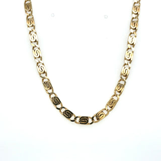 Vintage 9ct Yellow Gold Flat Snail Chain Necklace