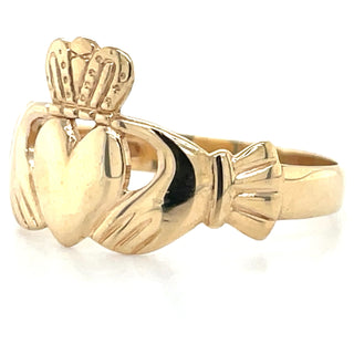 Vintage 9ct Yellow Gold Gents Claddagh Ring