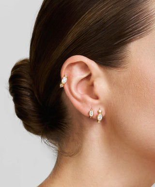 Ania Haie Gold Bezel Organic Pebble Huggie Hoop Earrings