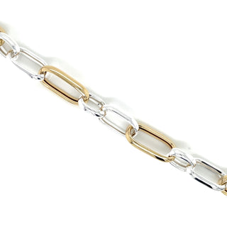 Two tone Elongated Oval Link Bracelet