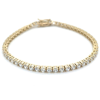 9ct Yellow Gold Cz Tennis Bracelet