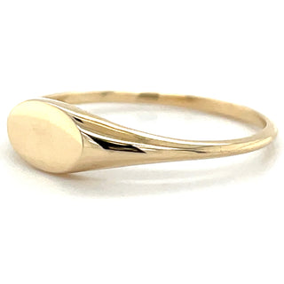 9ct Yellow Gold Horizontal Oval Signet Ring