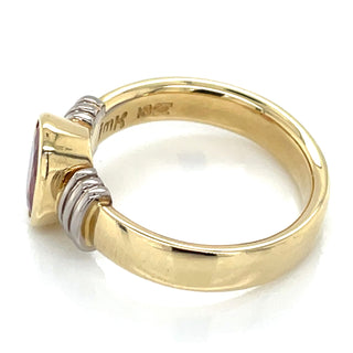 Vintage 18ct Yellow Gold Bezel Set Orange Tourmaline Ring