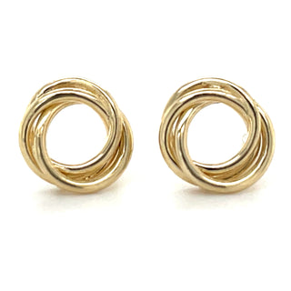 9ct Yellow Gold Winding Circle Stud Earrings