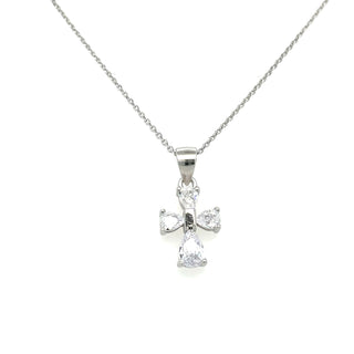 Sterling Silver Cz Communion Cross