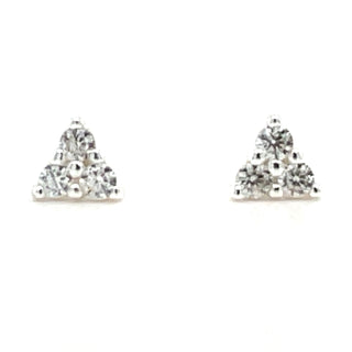 Sterling Silver Petite Three Stone Cz Earrings