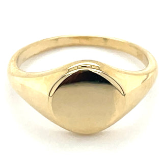 9ct Yellow Gold Plain Round Signet Ring