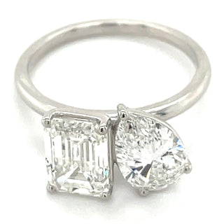 Jordan - 14ct White Gold 3.44ct Laboratory Grown Toi Et Moi Diamond Ring