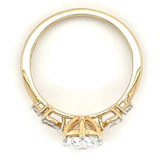 Alexa - 14ct Yellow Gold 2.28ct Laboratory Grown Six Claw Oval Diamond Ring With Side Stones