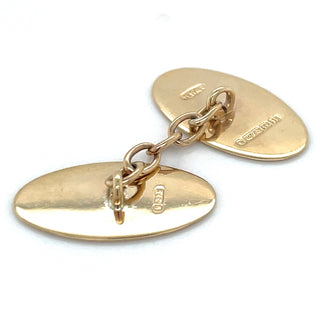 Vintage 9ct Yellow Gold Oval Cufflinks
