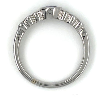 Vintage 18ct White Gold Royal Blue Sapphire and Earth Grown Diamond Ring