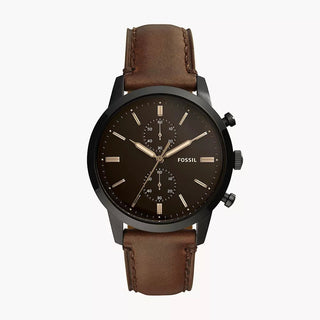 Fossil Townsman 44mm Chronograph Brown Leather Watch