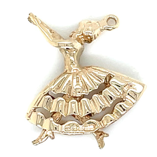 Vintage 9ct Yellow Gold Ballet Dancer Pendant