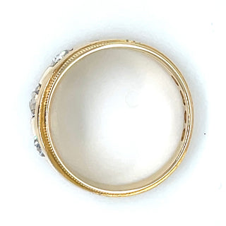 Vintage 18ct Yellow Gold With Three Earth Grown Diamond Set in Band