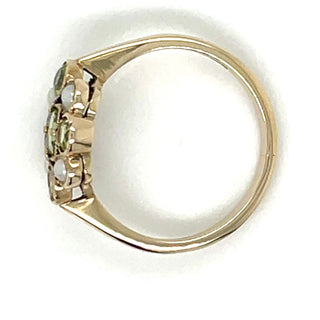 Vintage 9ct Yellow Gold Peridot and Pearl Ring