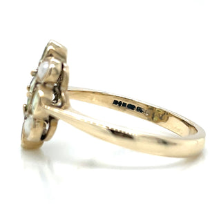 Vintage 9ct Yellow Gold Peridot and Pearl Ring