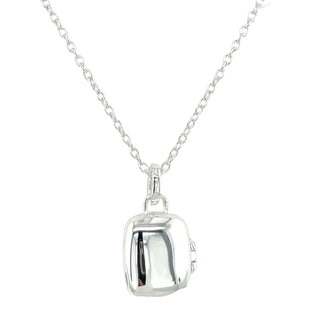 Sterling Silver Rectangular Locket With Celestial Centre
