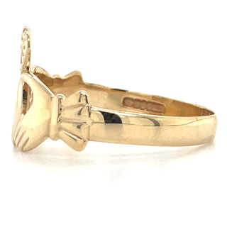 Vintage 9ct Yellow Gold Gents Claddagh Ring