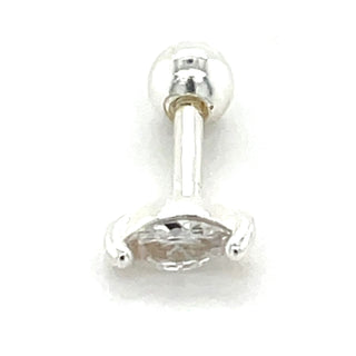 Sterling Silver Marquise Cz Single Ear Stud