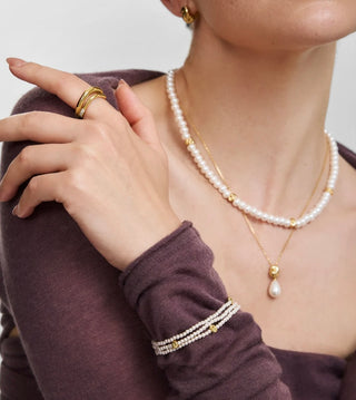 Ania Haie Gold Glass Pearl & Twist Beaded Bracelet