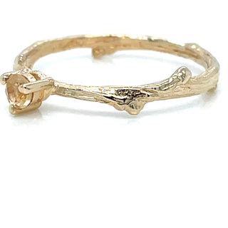 Vintage 14ct Yellow Gold Solitaire Citrine Chupi Ring