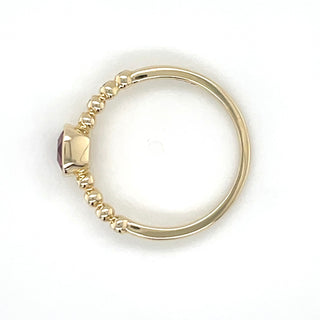 9ct Yellow Gold Diamond & Cushion Cut Rhodolite Garnet Ring