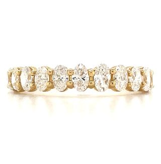 18ct Yellow Gold 0.88ct “Row of Ovals” Earth Grown Diamond Ring