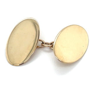 Vintage 9ct Yellow Gold Oval Cufflinks