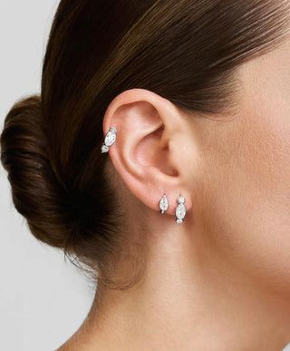 Ania Haie Silver Bezel Organic Pebble & Round Huggie Hoop Earrings