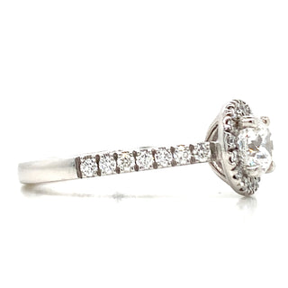 Willow Platinum Round Brilliant Halo Earth Grown Diamond Engagement Ring