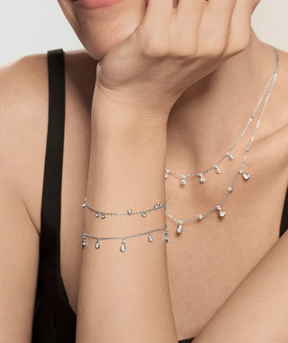 Ania Haie Silver Bezel-Set Droplet Station Bracelet