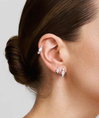 Ania Haie Silver Bezel Organic Pebble Huggie Hoop Earrings