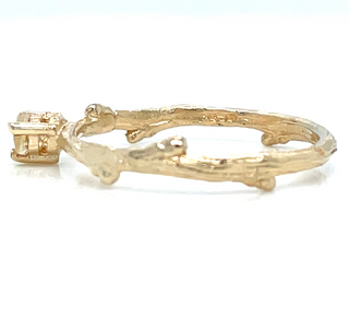 Vintage 14ct Yellow Gold Solitaire Citrine Chupi Ring